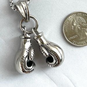 Boxing Glove Necklace - Silver